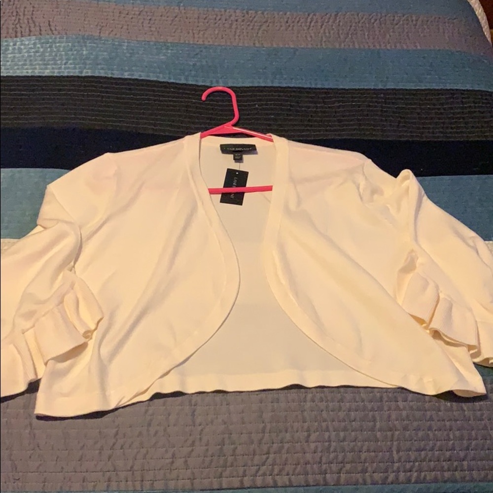 NWT Lane Bryant off white/cream knit shrug 18/20